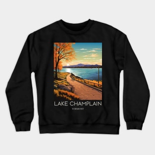 A Pop Art Travel Print of Lake Champlain - Vermont - US Crewneck Sweatshirt